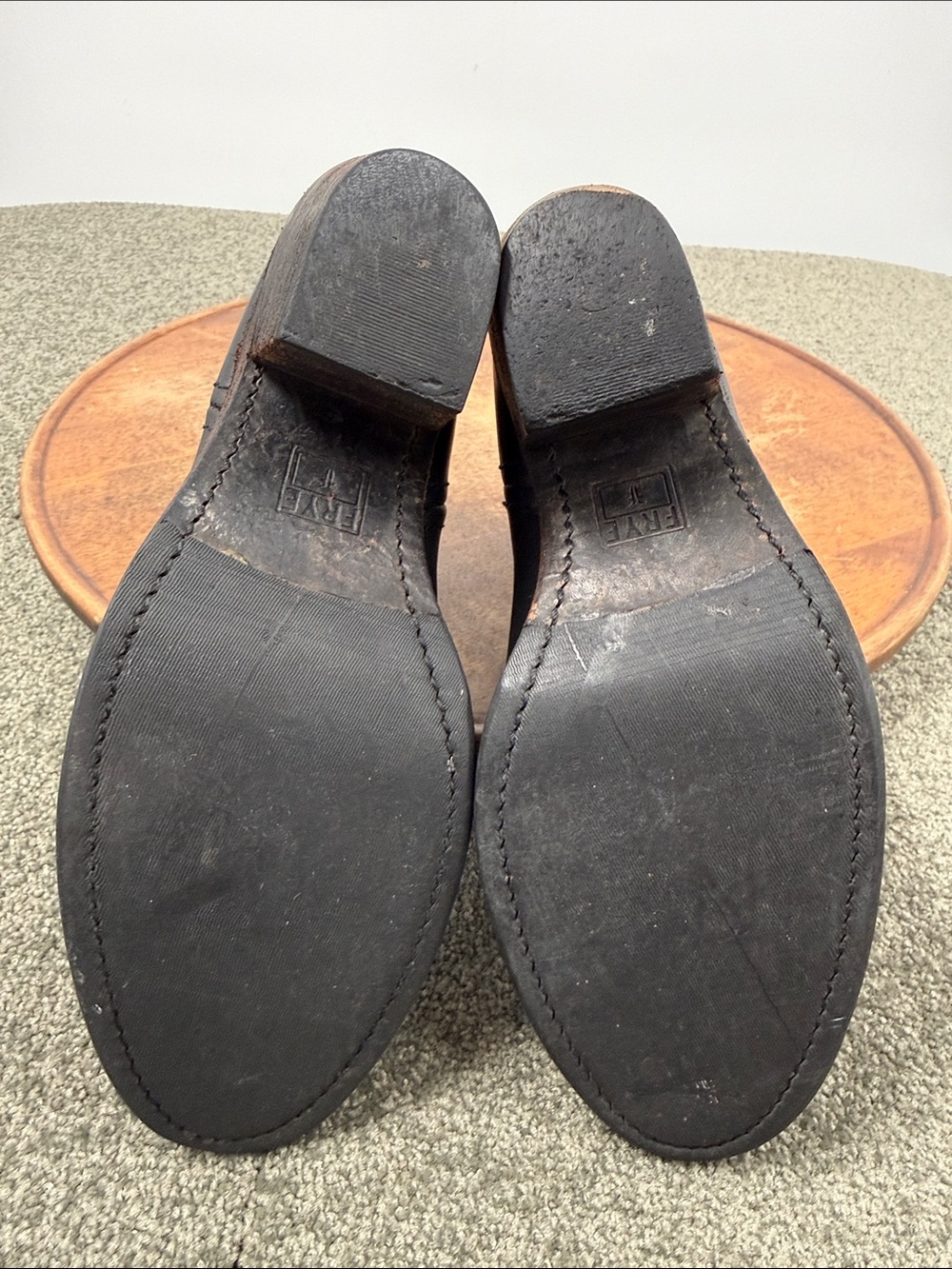Frye Boots Wm 5.5 Leslie Artisan Black Leather Western Cowboy Low Ankle - Picture 8 of 11